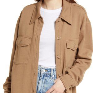 Good American Fleece Shirt Jacket